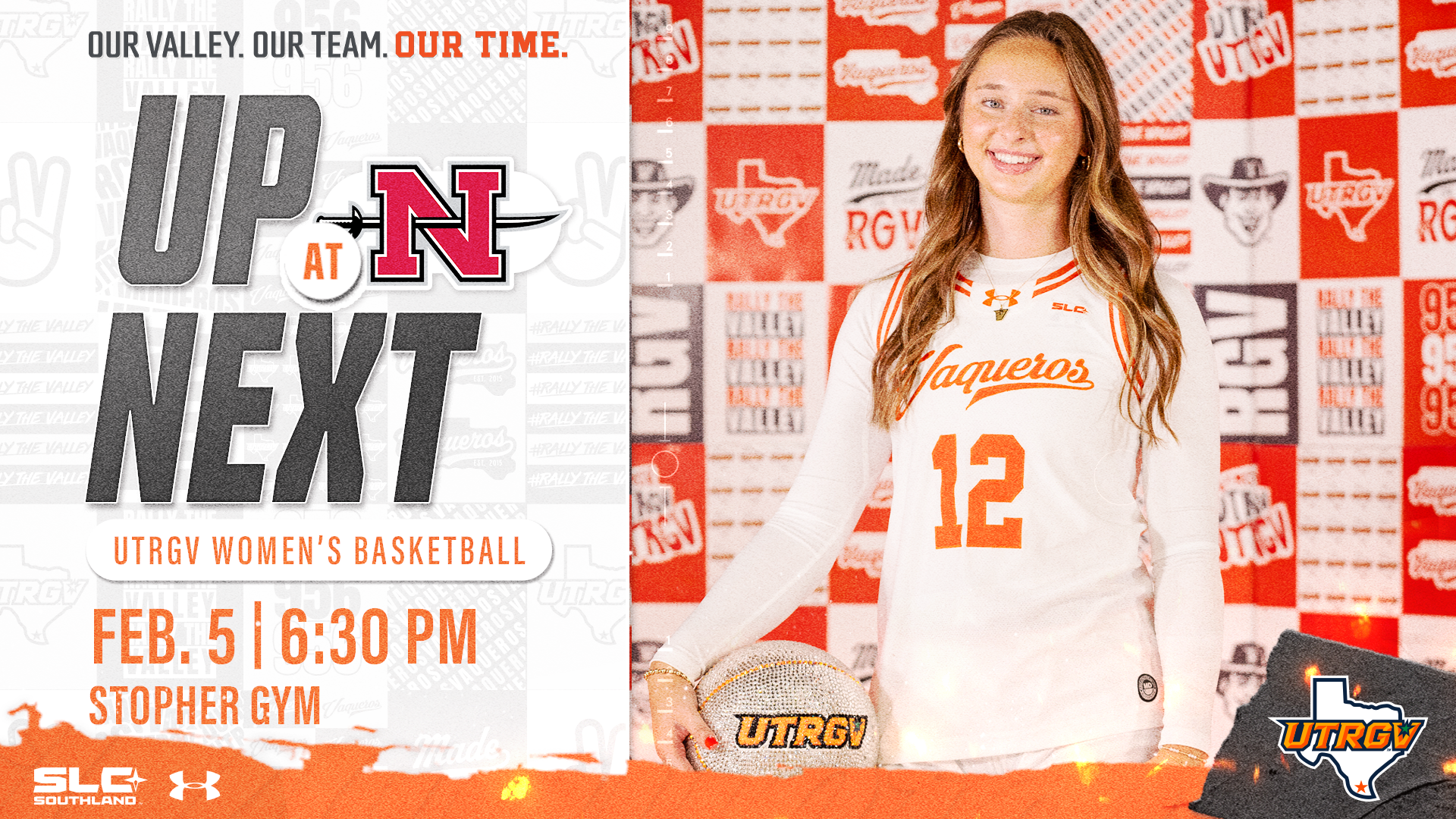 Up next UTRGV WBB at Nicholls Feb. 5 6:30 p.m. Stopher Gym
