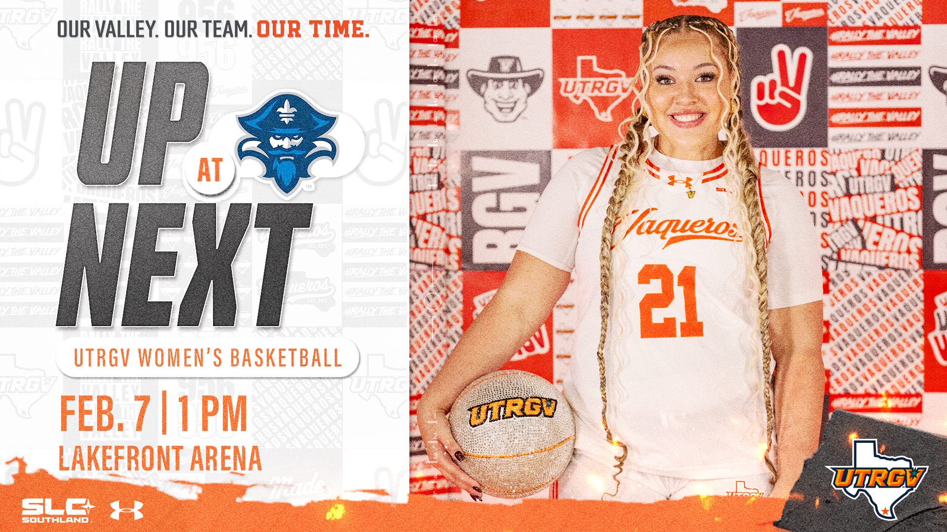 Up next UTRGV WBB at New Orleans Feb. 7 1 p.m. Lakefront Arena
