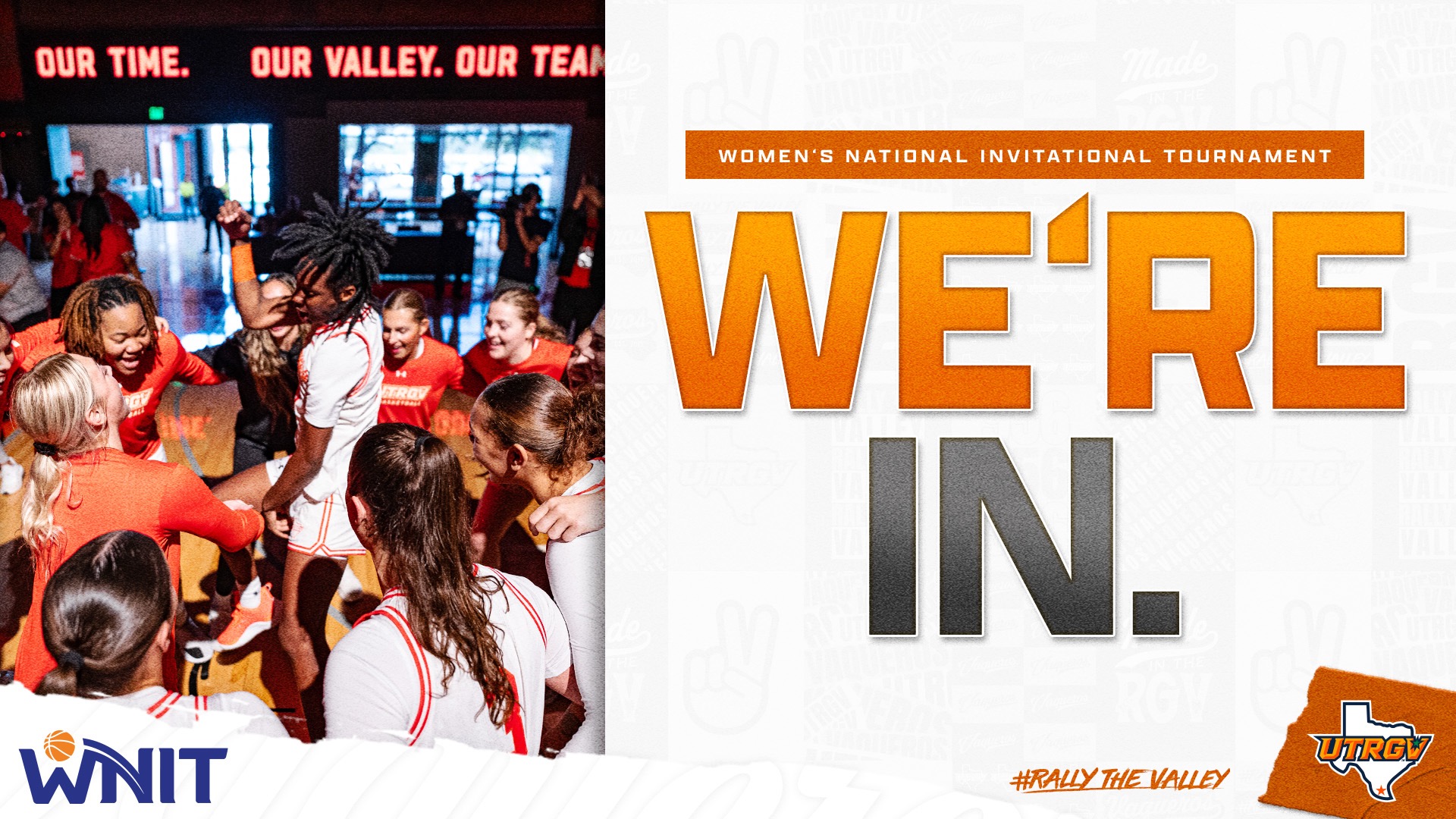 We're in. UTRGV Women's Basketball Women's National Invitational Tournament