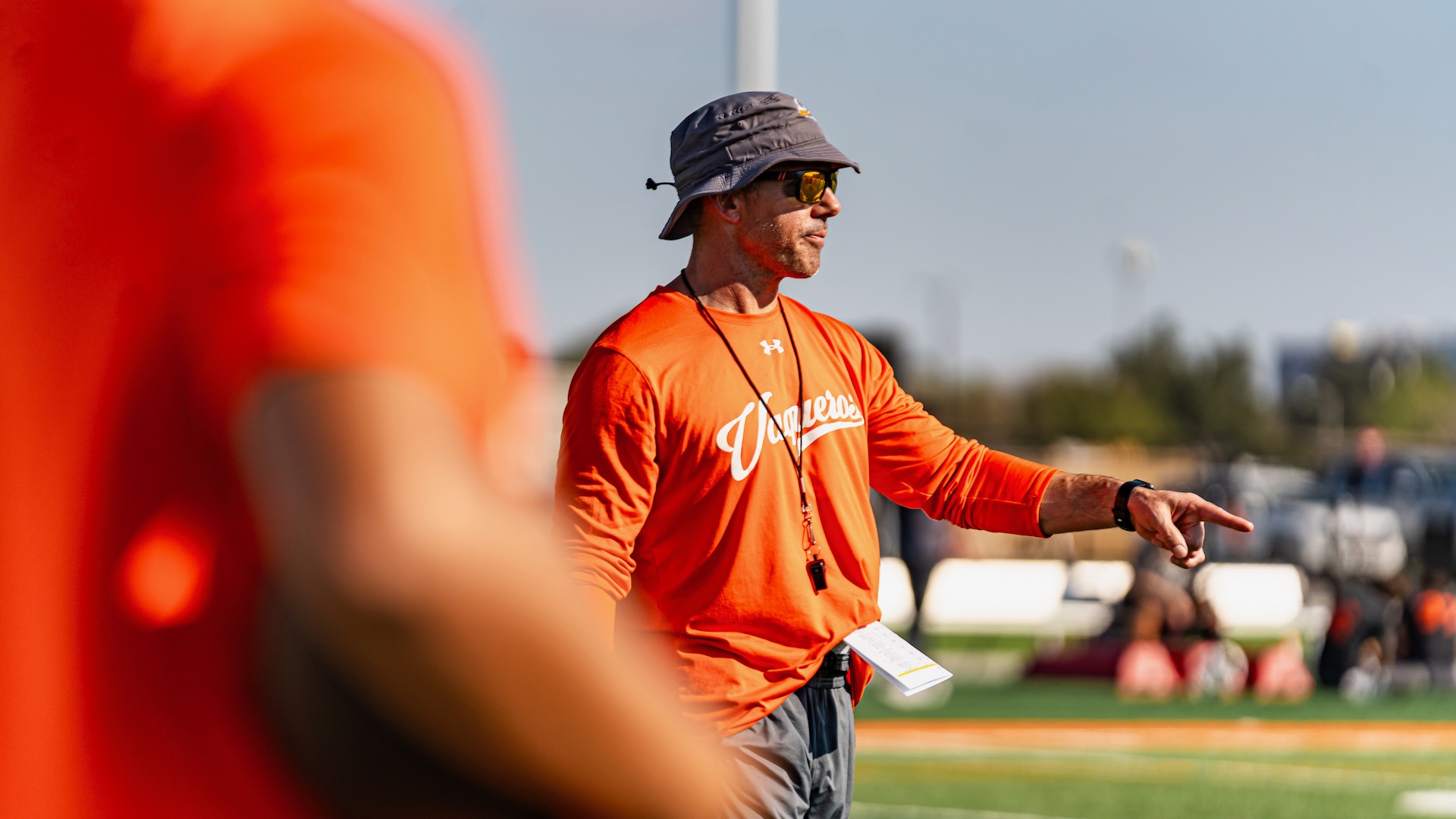 Coach Bush at spring practice