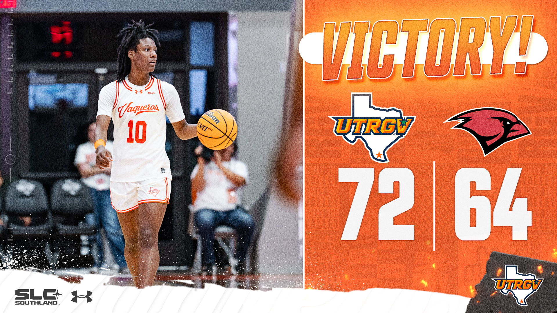 Victory UTRGV Women's Basketball 72 UIW 64