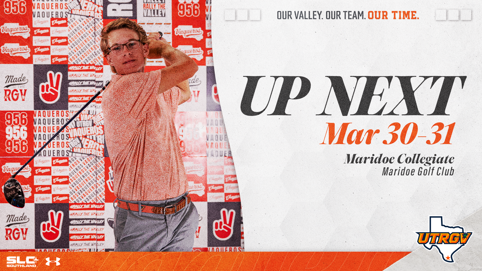 Men's Golf Up Next at Maridoe Collegiate Mar. 30-31 Maridoe Golf Club Picture of Brock Porter with golf club