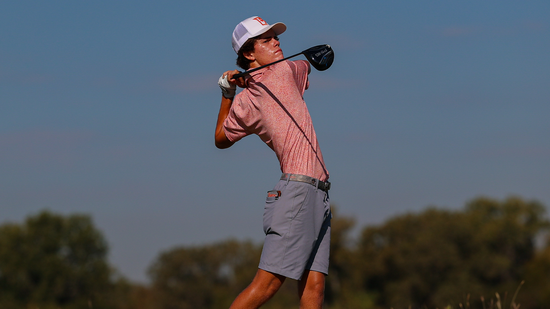 Jorge Martin Sampedro teeing off at Trinity Forest Invitational
