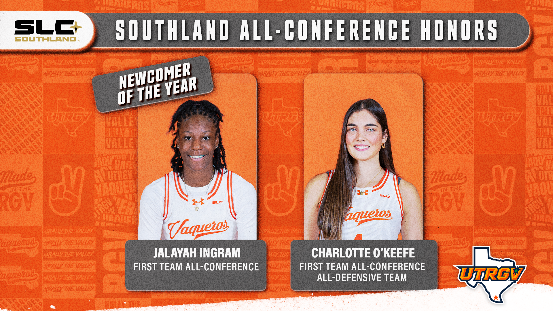 Southland All-Conference Honors Jalayah Ingram Newcomer of the Year First Team All-Conference Charlotte O'Keefe First Team All-Conference All-Defensive Team