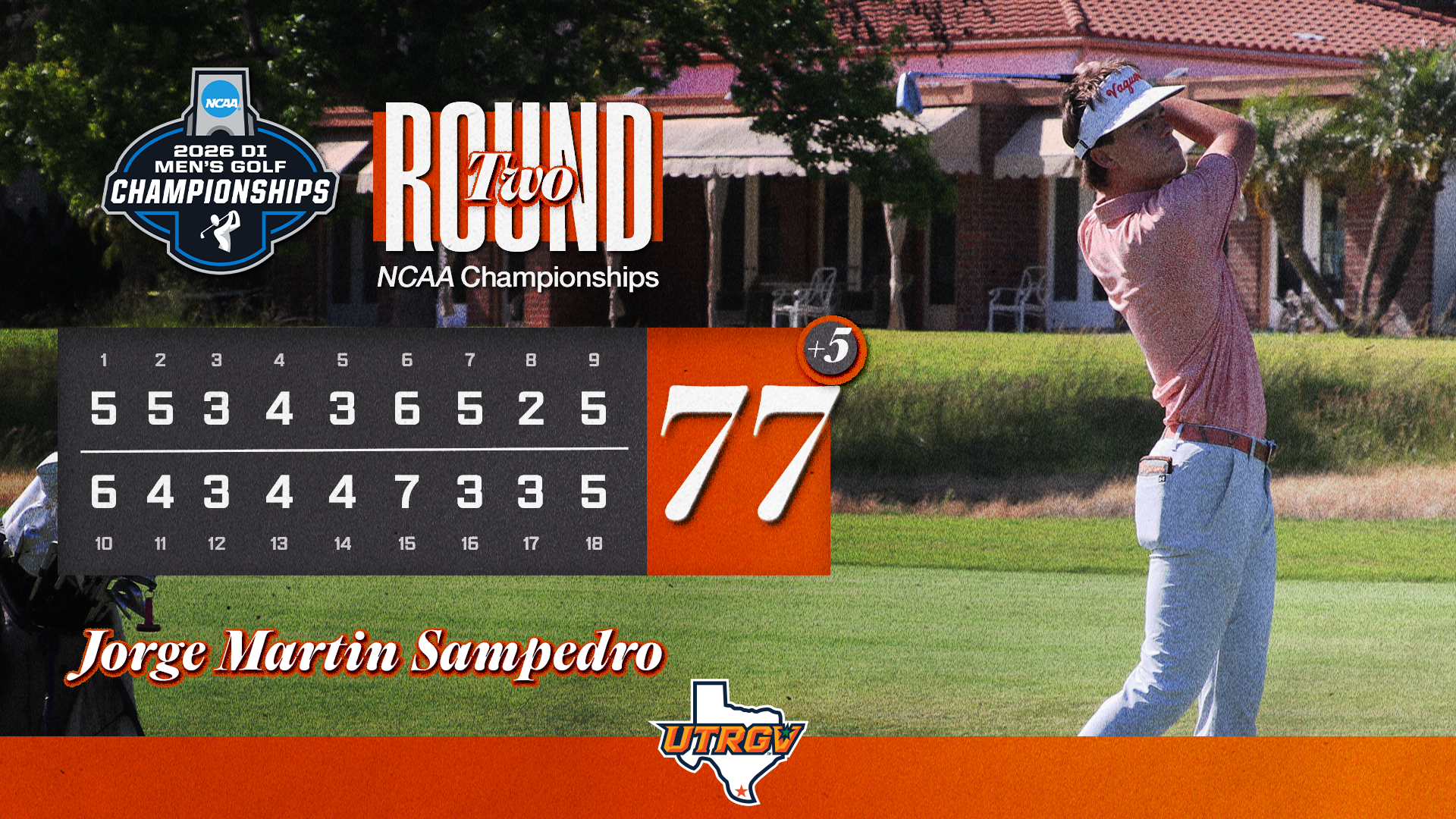 Jorge Martin Sampedro Day Two NCAA Championships Numbers are Scores in the Second Round Photo of Jorge Martin Sampedro at Omni La Costa Resort & Spa