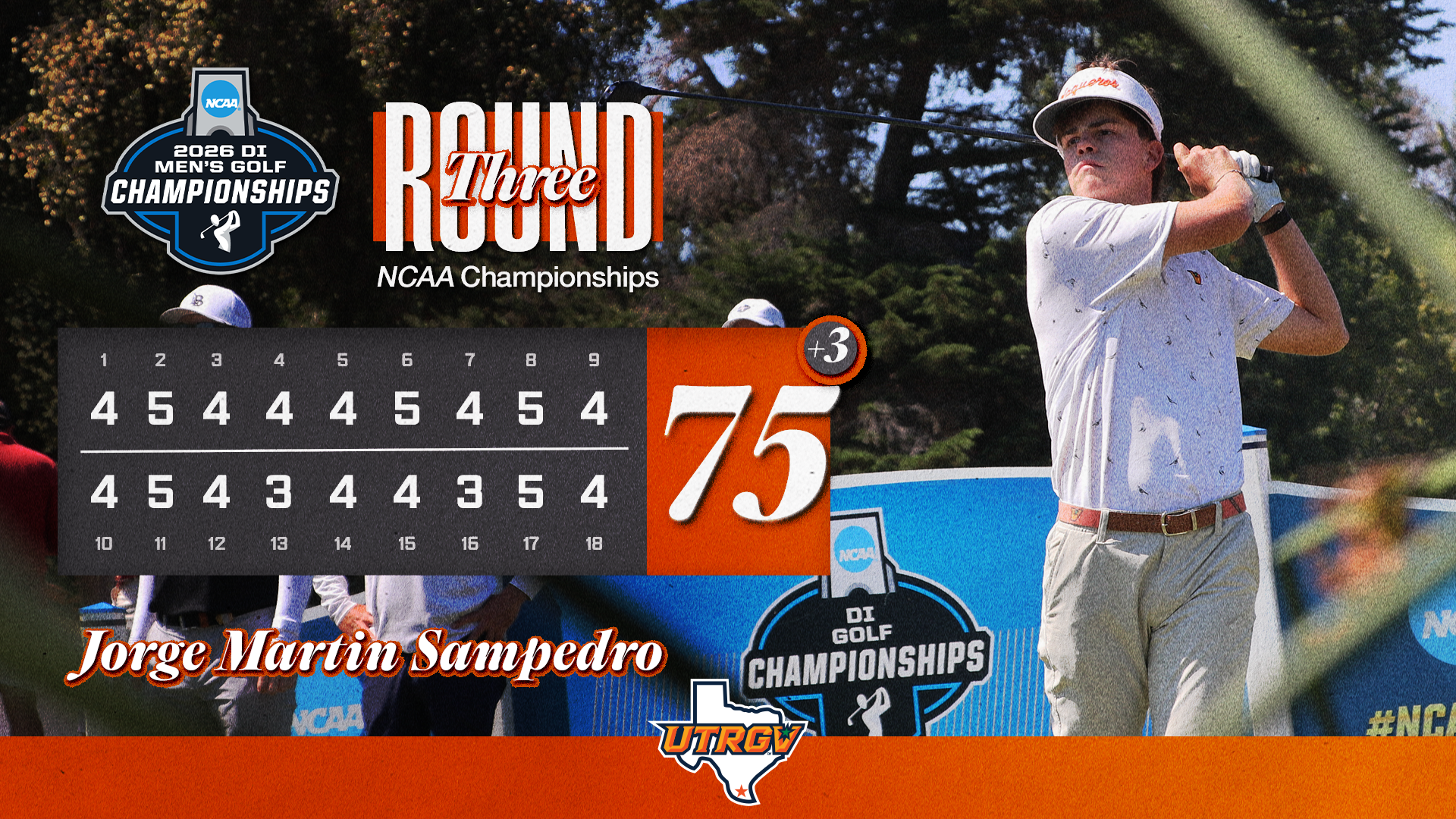 Jorge Martin Sampedro Round Three at NCAA Championships Numbers are from Third Round Scores - Photo of Jorge Martin Sampedro at Omni La Costa Resort & Spa
