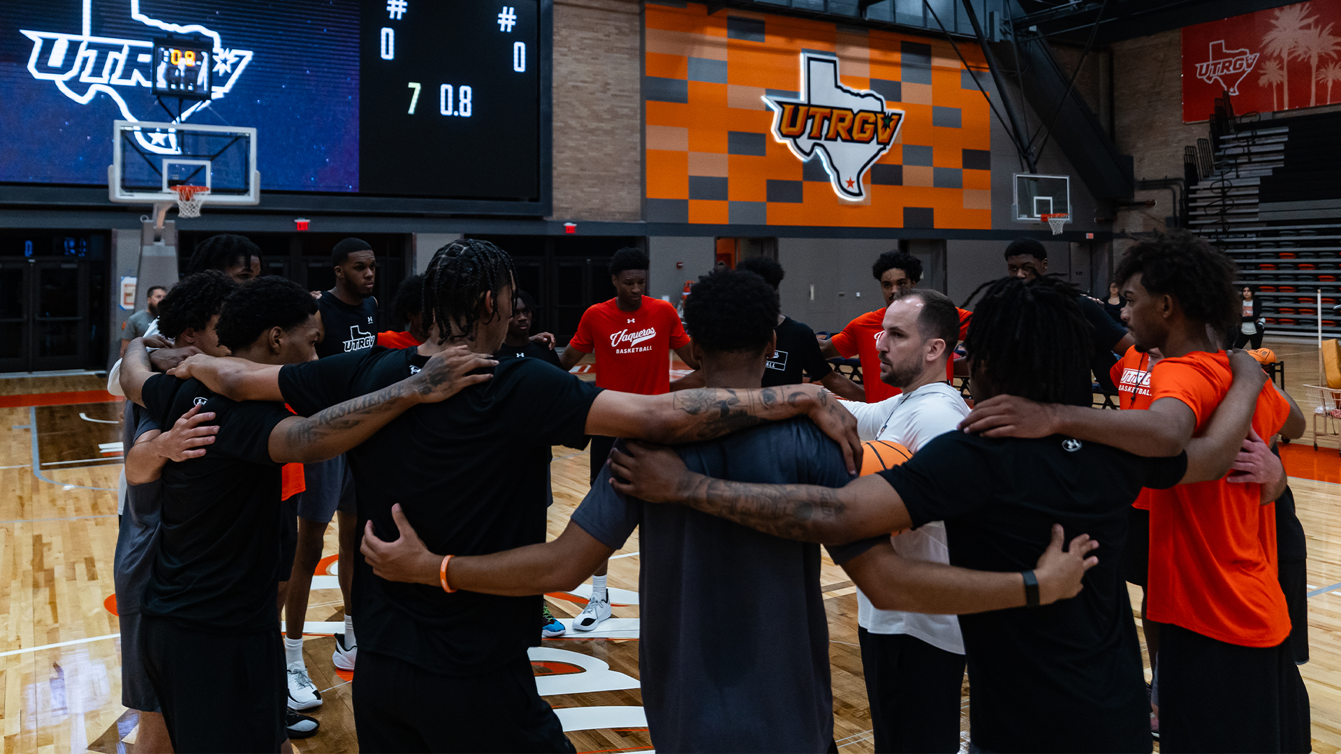 Men's Basketball Team at First Practice of the Summer