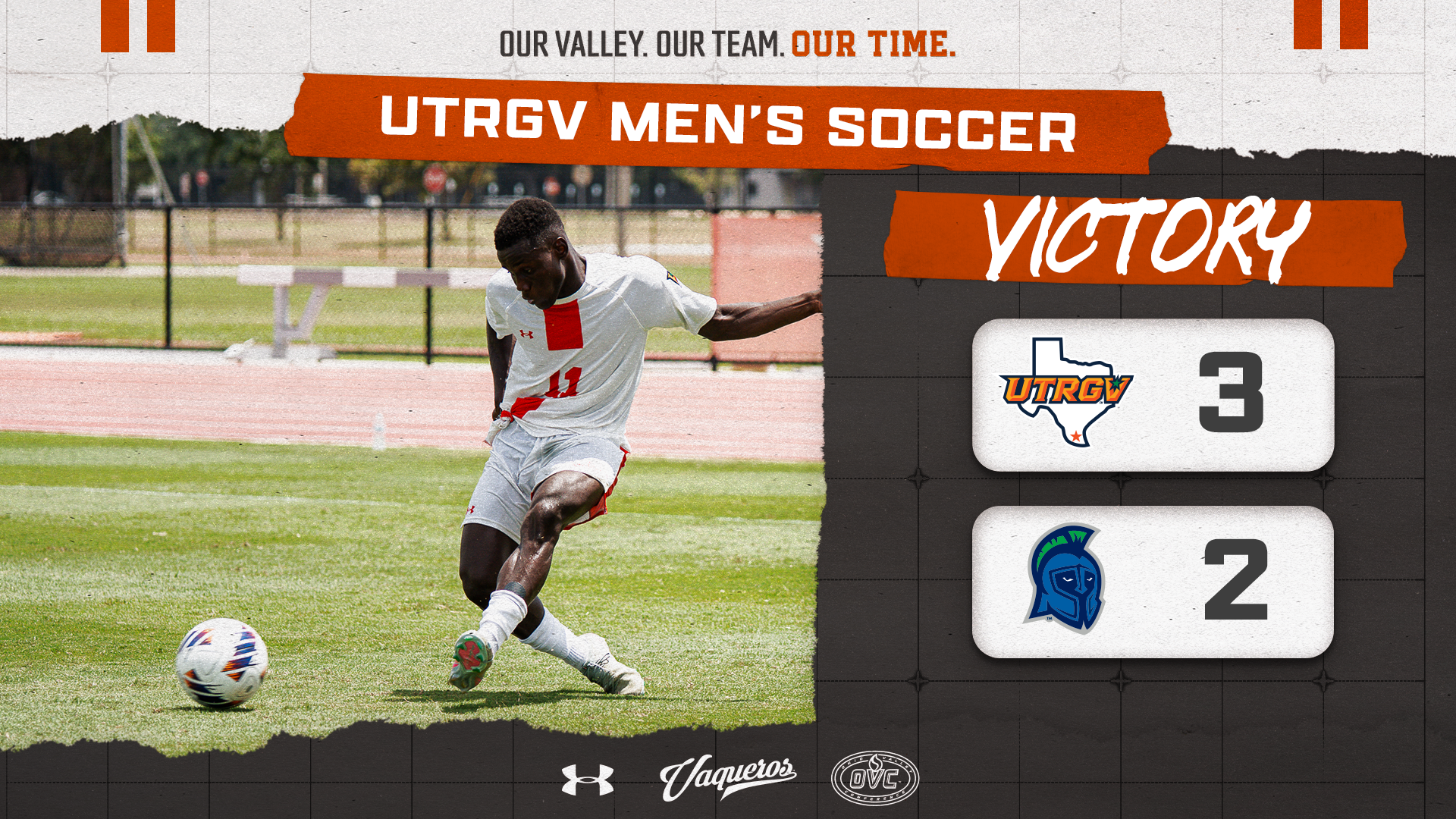 UTRGV Men's Soccer | Victory | UTRGV 3, UWF 2 | Photo of Malang Mandiang on Left