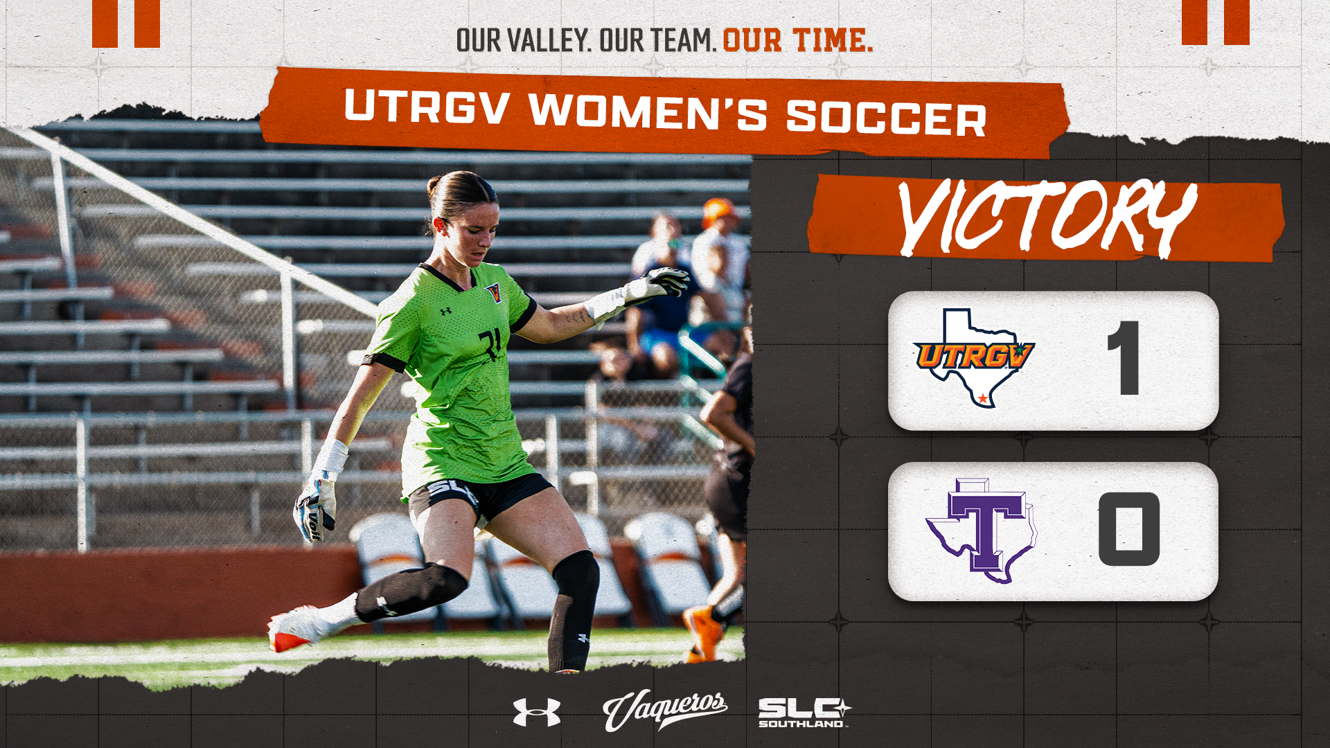 UTRGV Victory Final graphics score 1-0