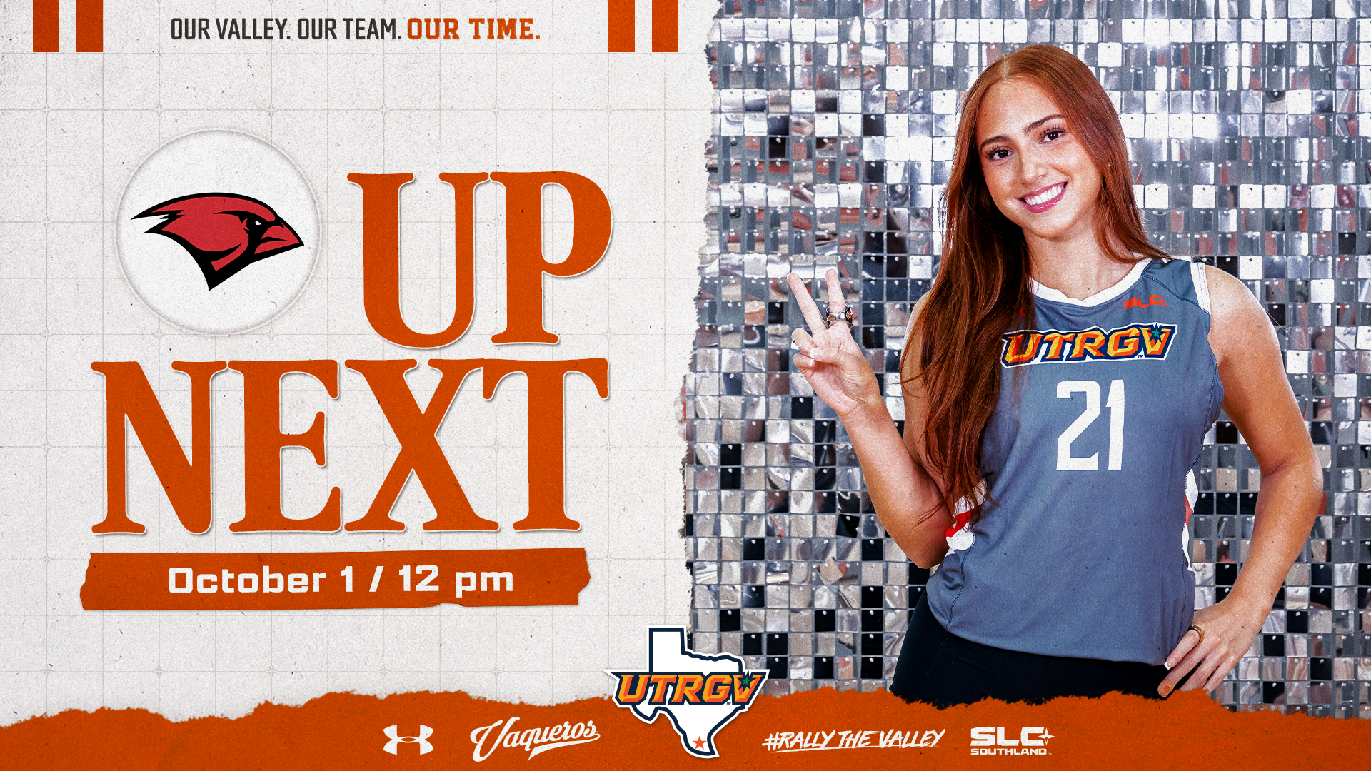 UTRGV Volleyball | Up Next | vs. UIW | October 1 / 12 PM | Photo of Carmina Tijerina