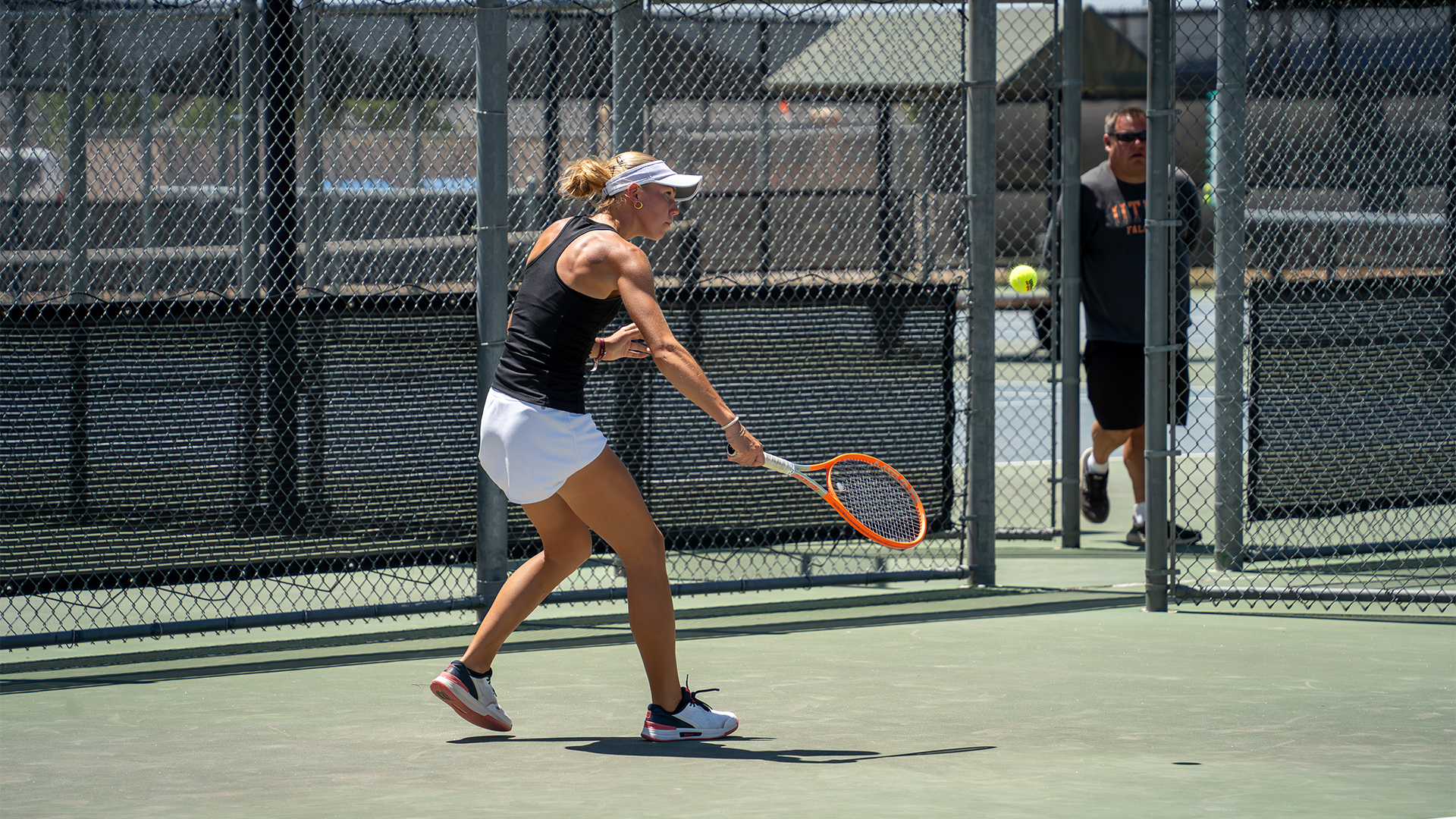 Fanny Bergstrom hitting the ball