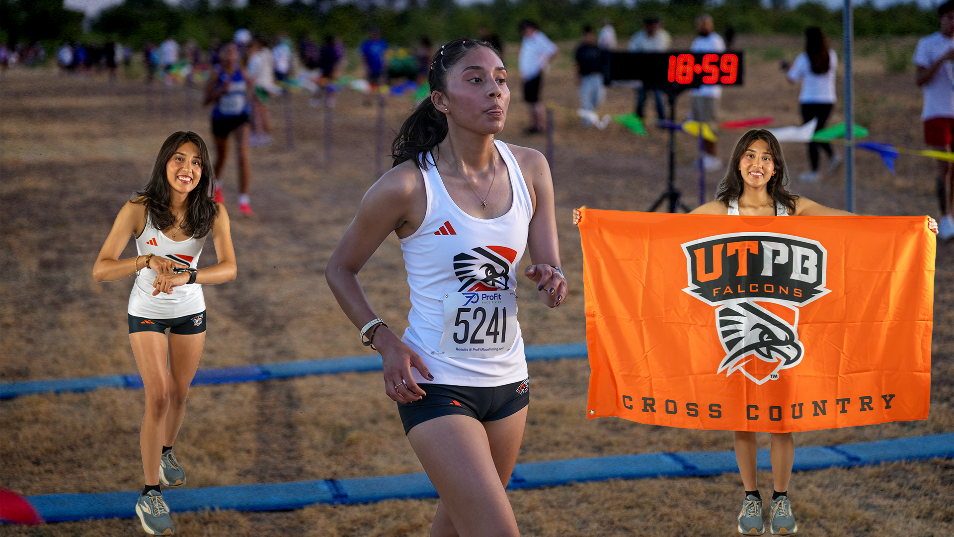 Kylie Valenzuela running in race graphic