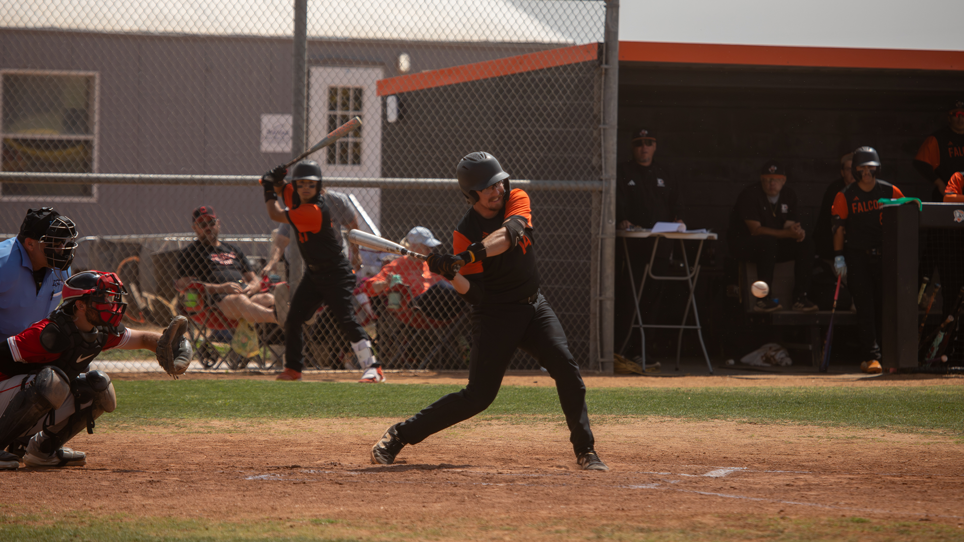 Jarren Lewis hits the ball