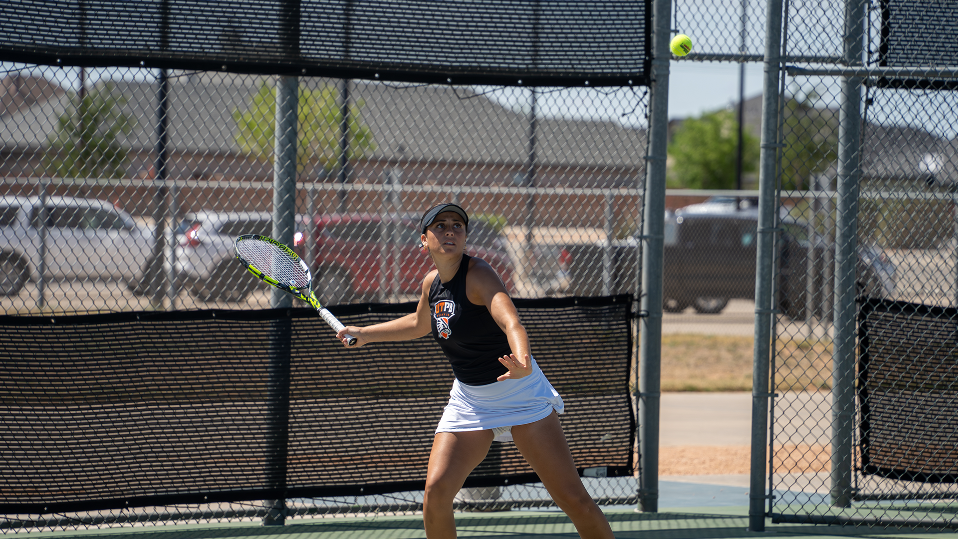 Sophia Rashid preparing to hit the ball