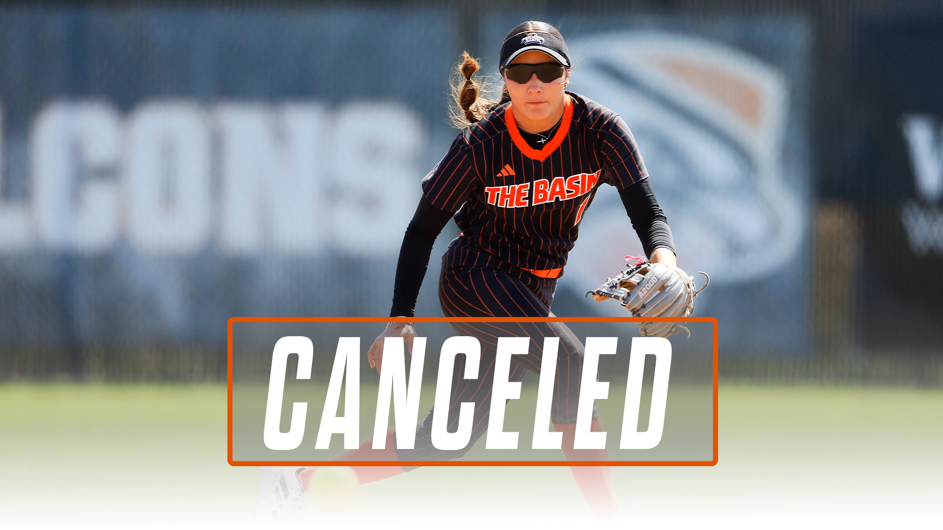 Softball canceled graphic for St. Mary's series