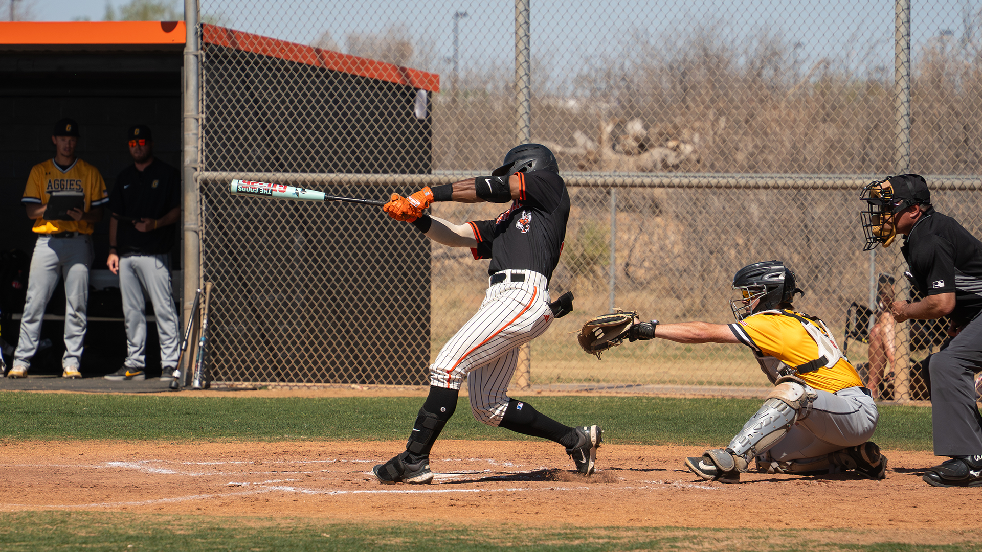 Demetrius Deramus hitting the ball
