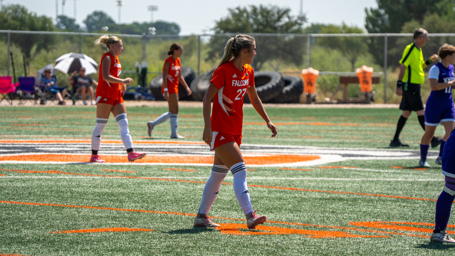 Kally Calcaterra getting into position vs NMHU