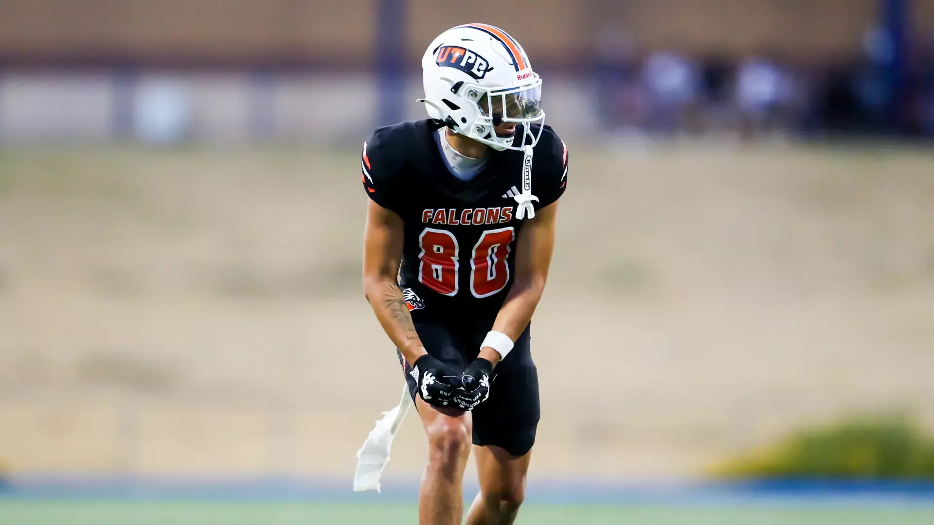 Aiden Serrano waiting for the ball to be snapped