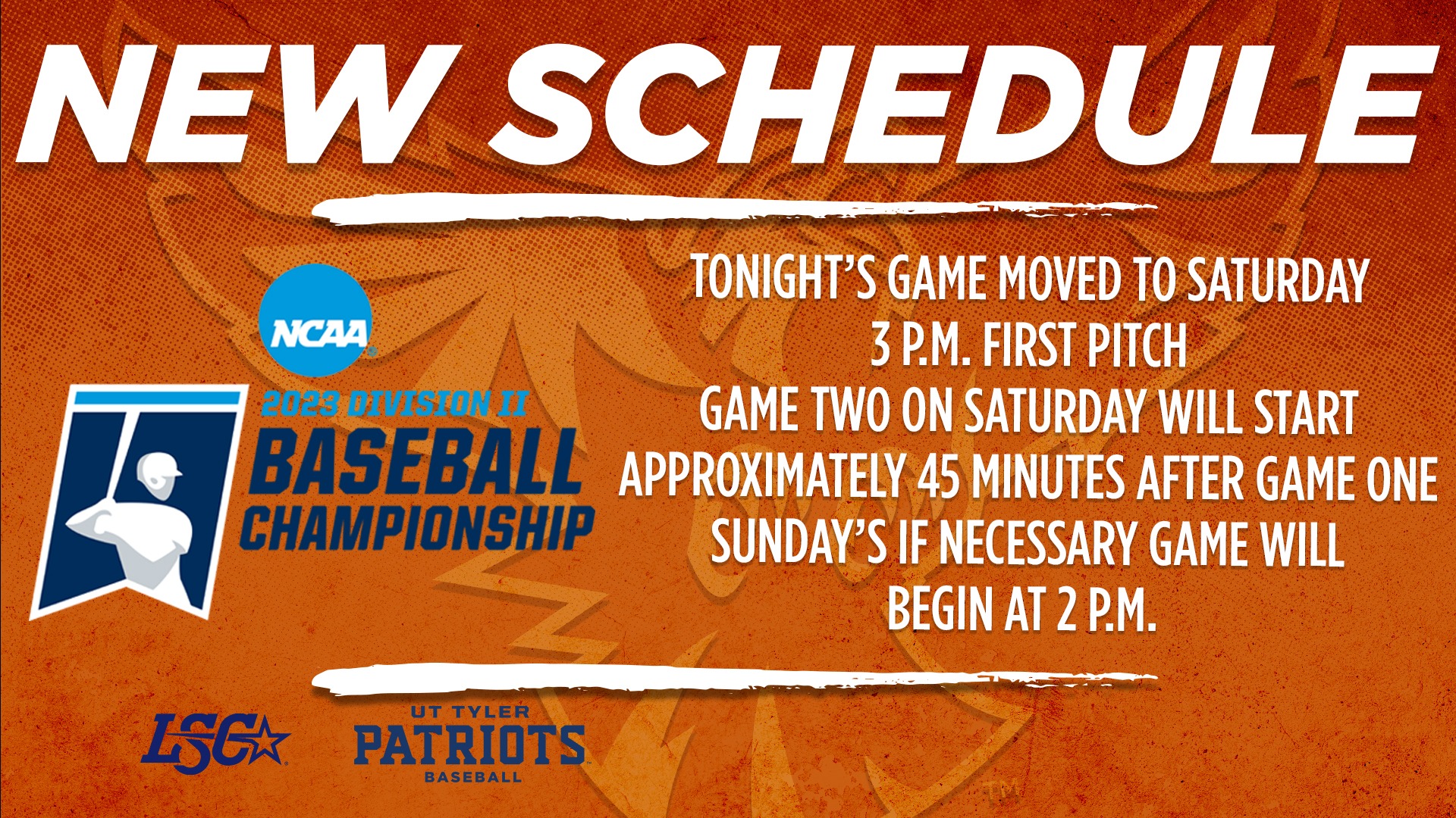 NCAA South Central Region Tournament Schedule Adjusted University of