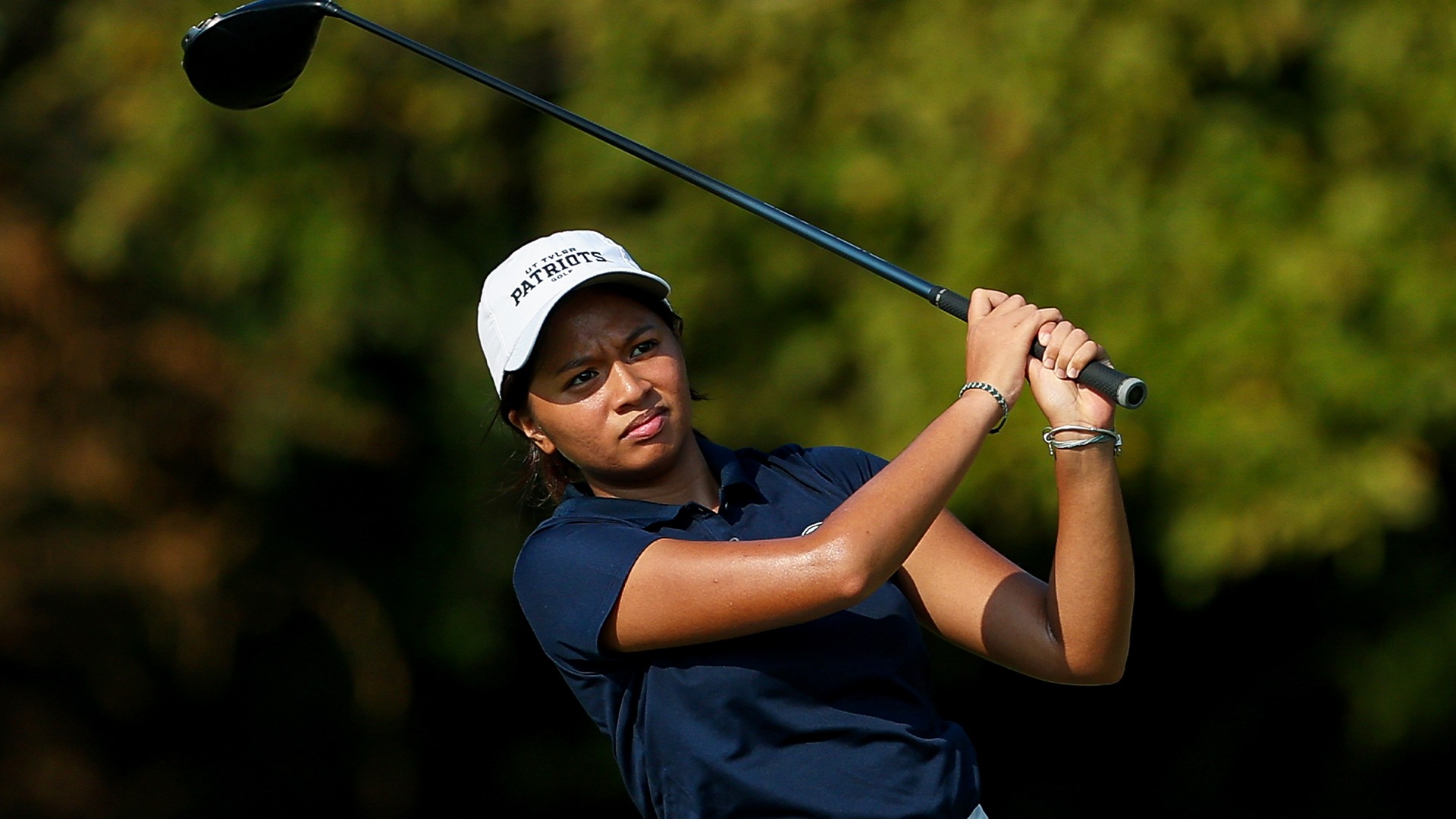 Arnie Taguines looks at a drive at Hollytree Country Club