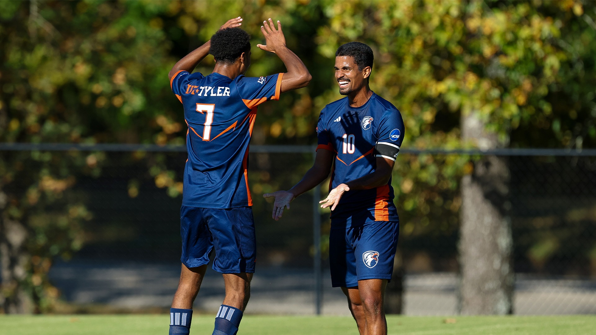 Tony Ngombi and Luan Rangel celebrate a goal.