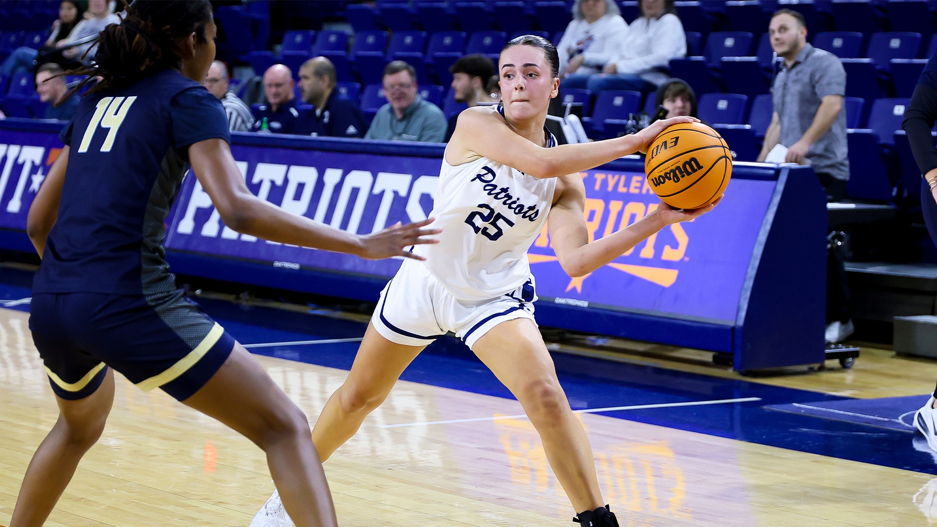Leila Davis makes a pass against St. Edward's