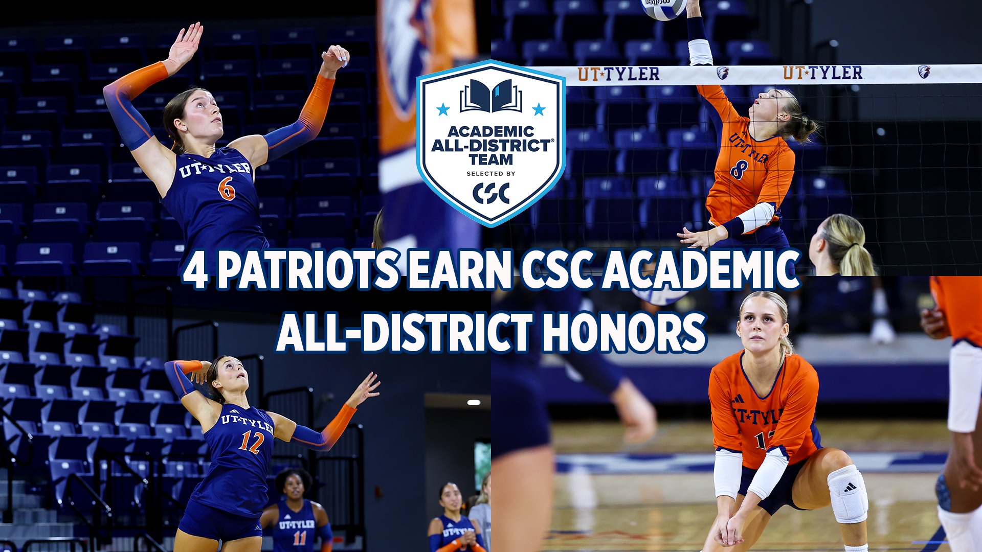 Four Members of UT Tyler Volleyball earn CSC Academic All-District honors
