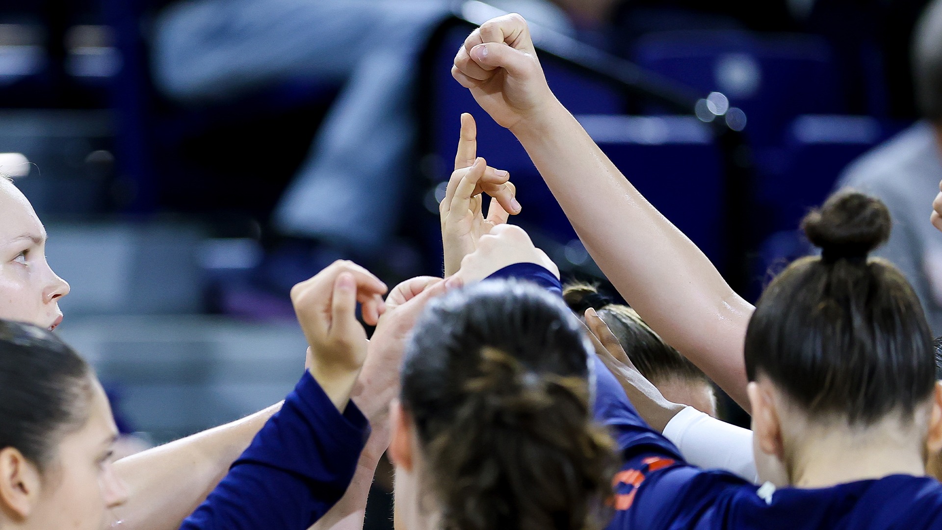 UT Tyler gets ready to leave the huddle against Jarvis Christian.