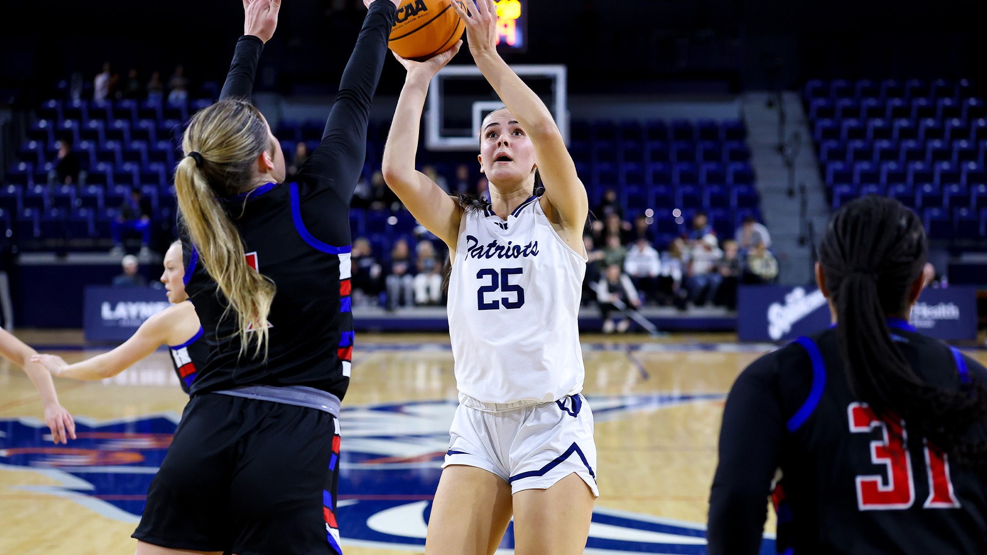 Leila Davis rises up for a jumper against Lubbock Christian