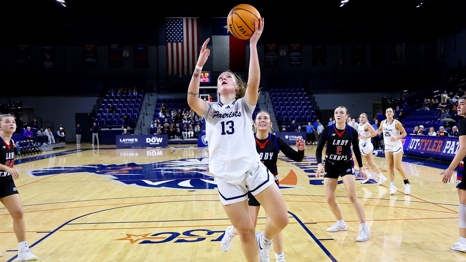 Mileina Sablinskaite goes up for a layup against Lubbock Christian.