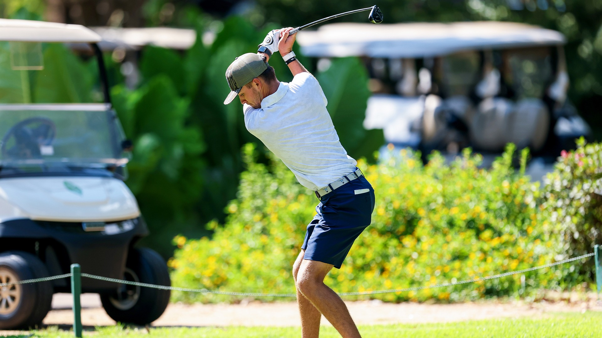 Preston Chabaud tees off at Hollytree Country Club
