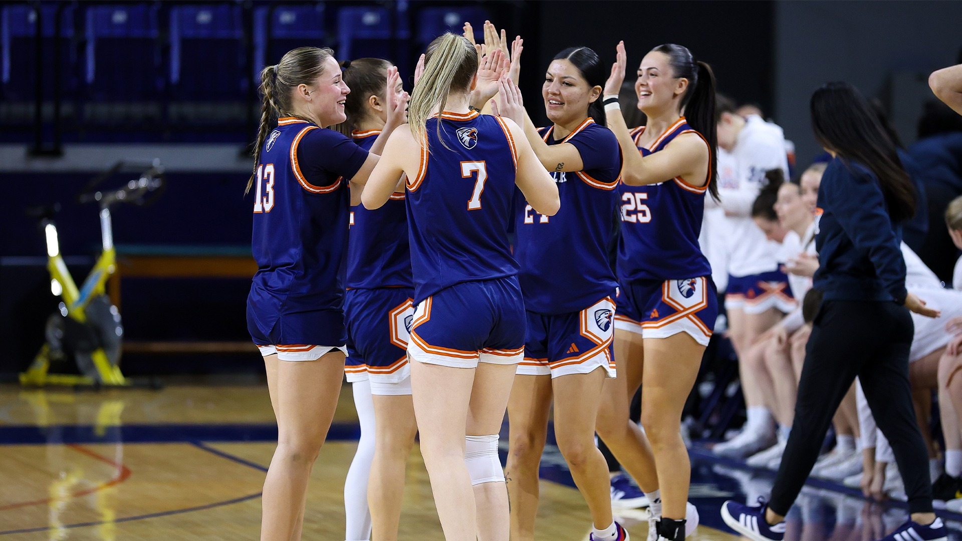 UT Tyler Women's Basketball high fives before taking on Cameron