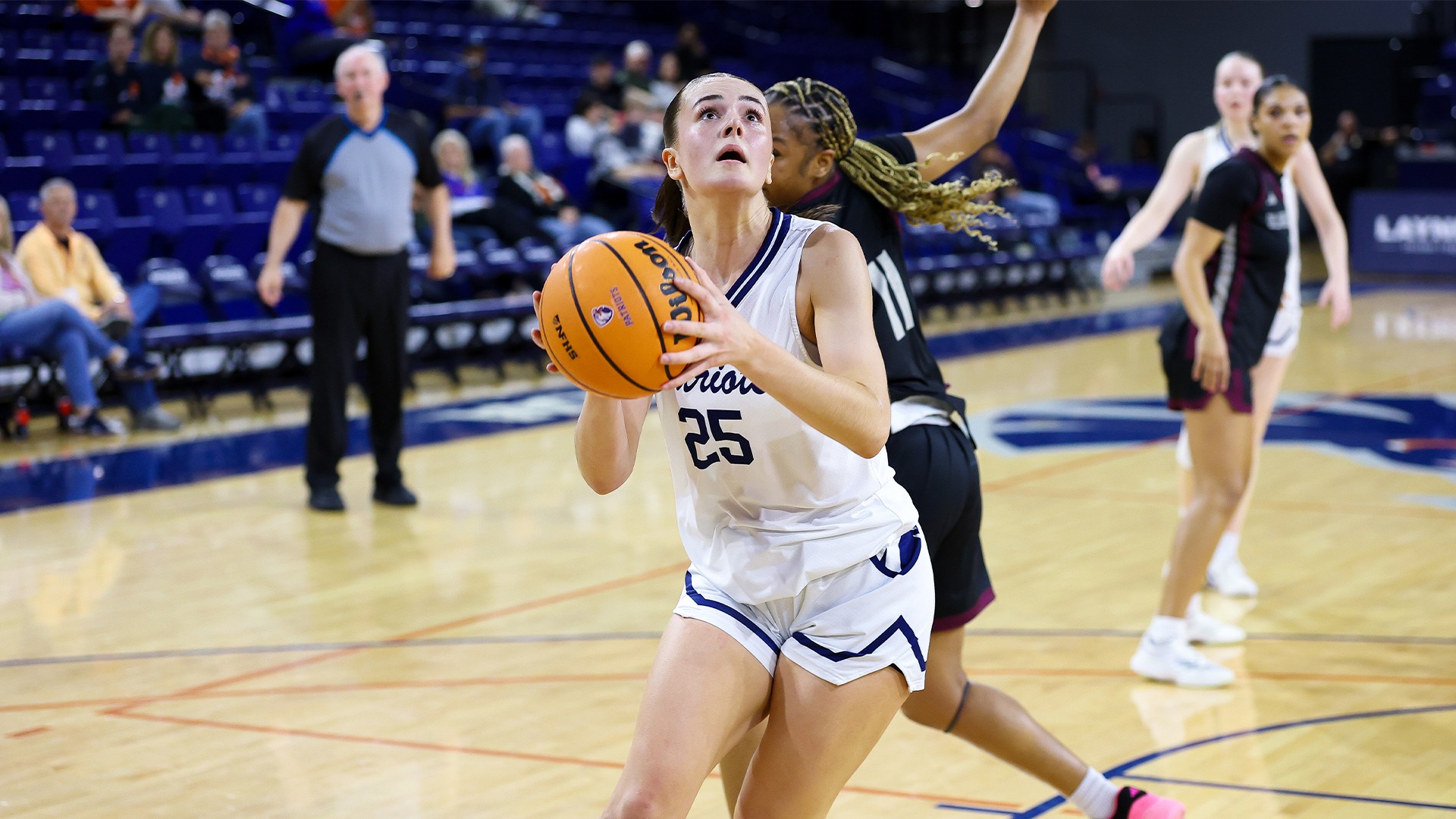 Leila Davis goes up for a layup against Oklahoma Christian.