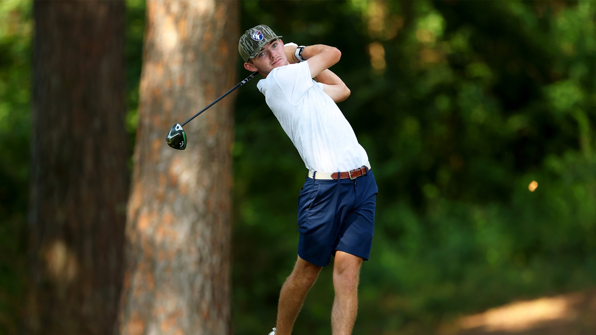 Preston Chabuad looks at a tee shot at Hollytree Country Club.