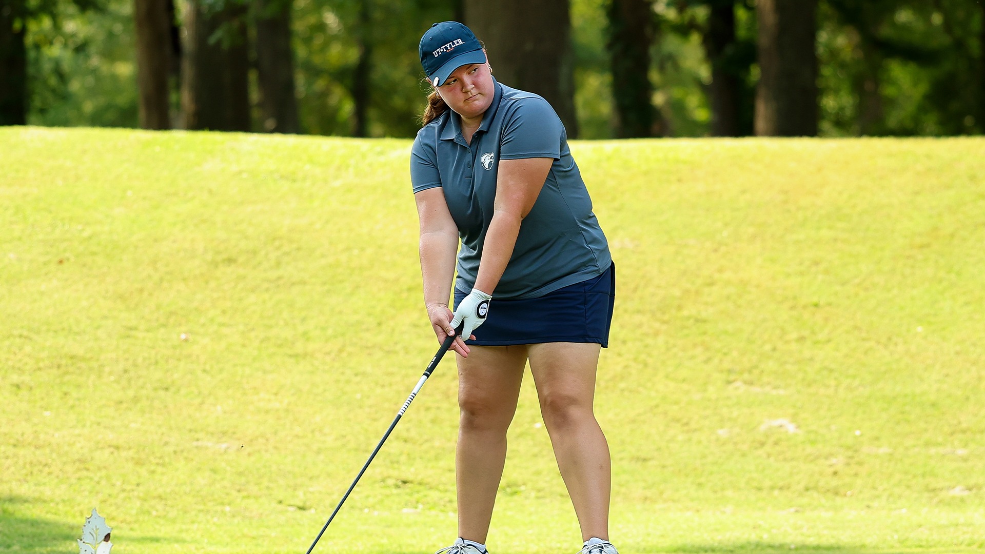 Lucy Kate Smith prepares for a tee shot at Hollytree Country Club.