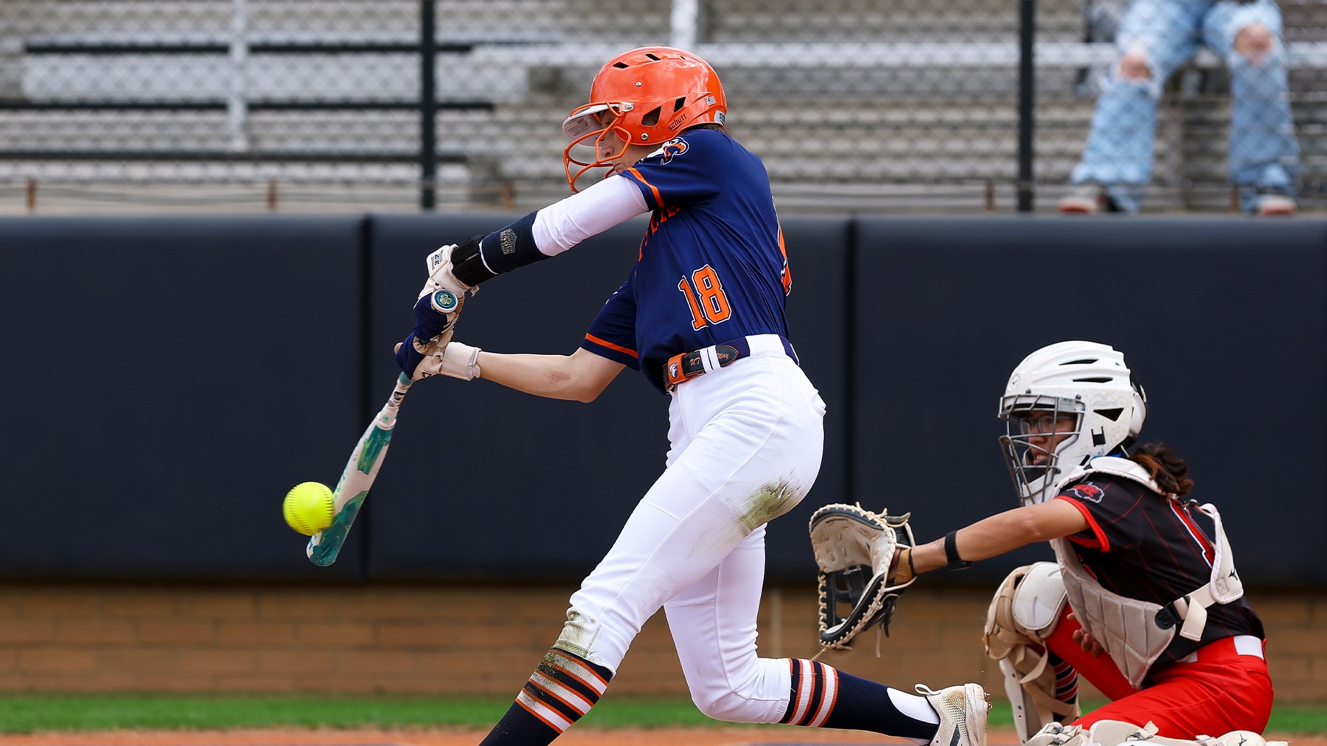 Layne Reh makes contact against Sul Ross State