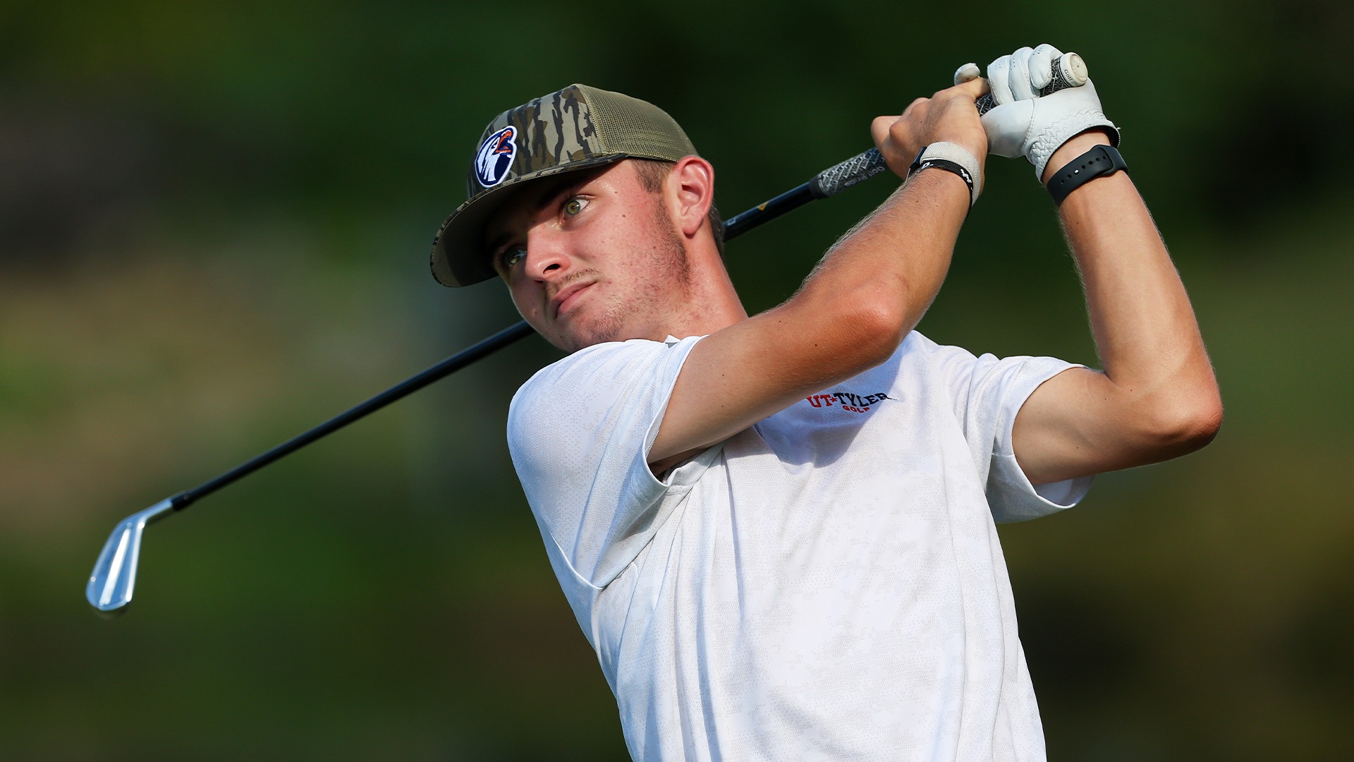 Preston Chabaud looks at a tee shot at Hollytree Country Club