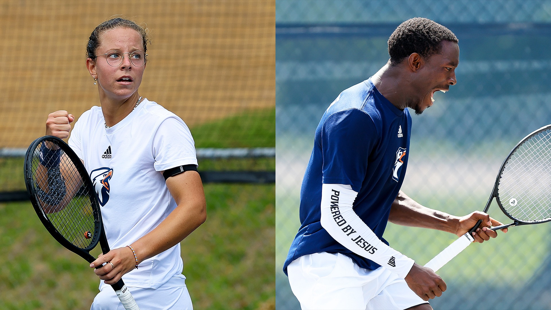Yona Bancarel and Samuel Antwi fist pump after key points against Cameron.