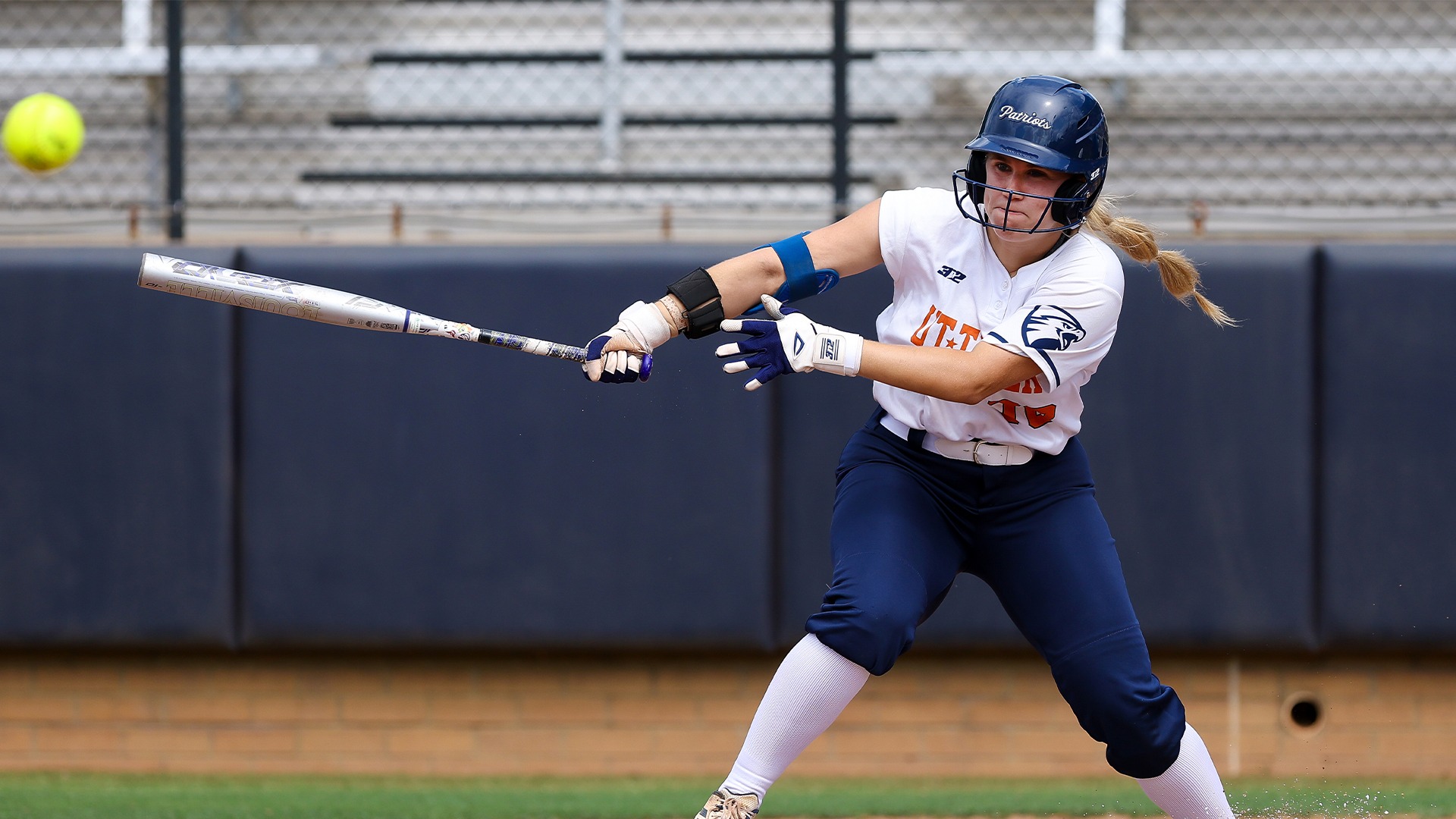 Sydney Linn drives a pitch to left field against Cameron