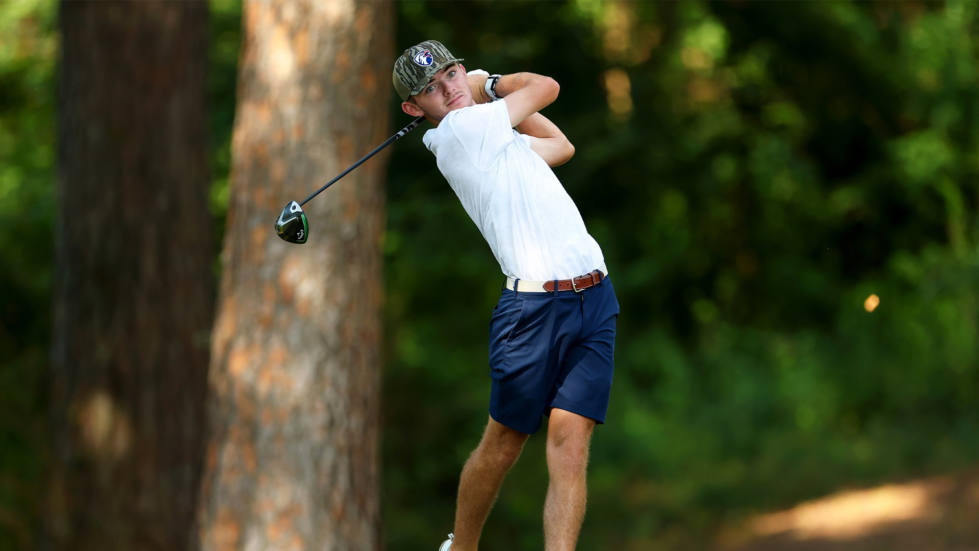 Preston Chabaud hits a tee shot at Hollytree Country Club.