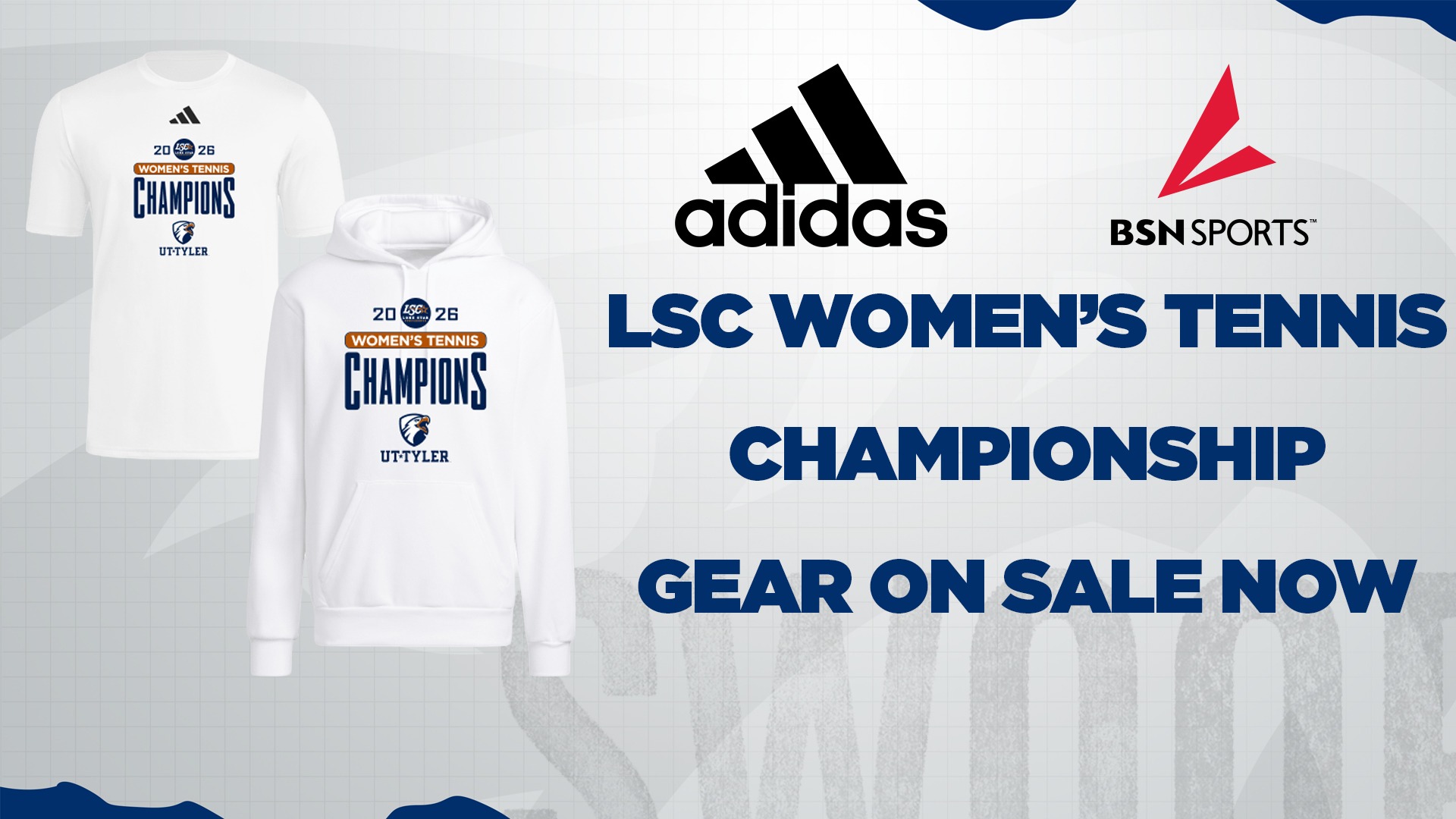 UT Tyler Women's Tennis LSC Championship Gear is on sale now.