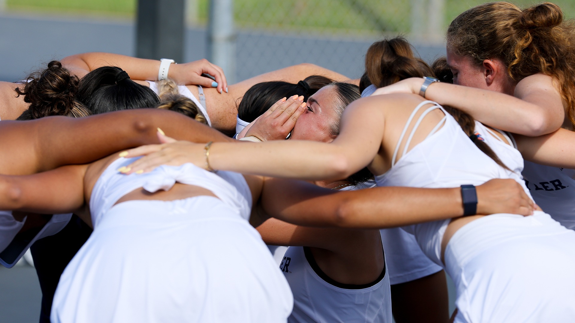 UT Tyler Women's Tennis huddles up as they take on Cameron