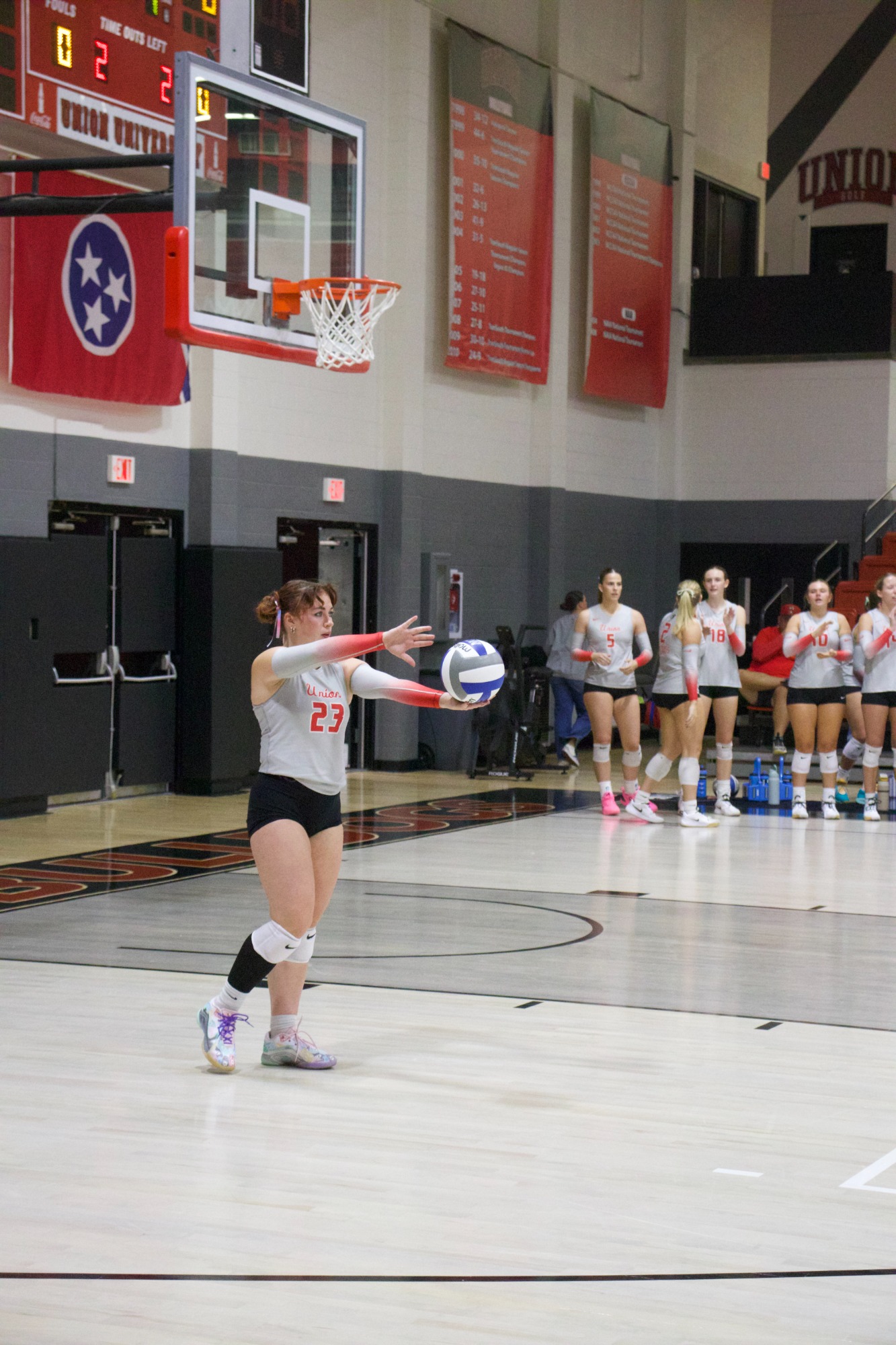Union University volleyball versus Mississippi Christian University, September 29, 2026, Fred DeLay Gymnasium, Jackson, Tennessee, photos by Jenna Booker.