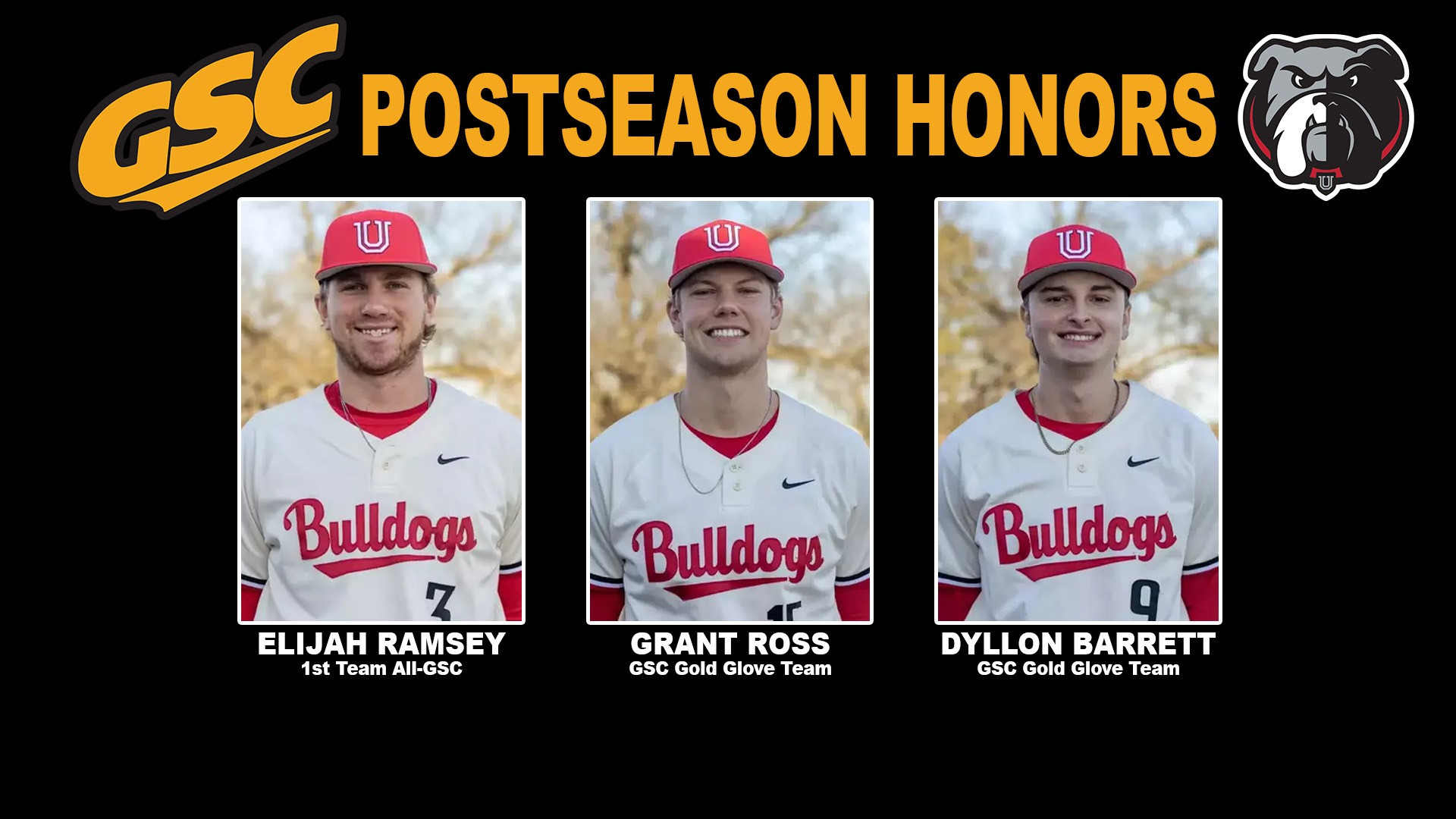 2026 GSC Postseason Baseball Awards, Elijah Ramsey, Grant Ross, Dyllon Barrett
