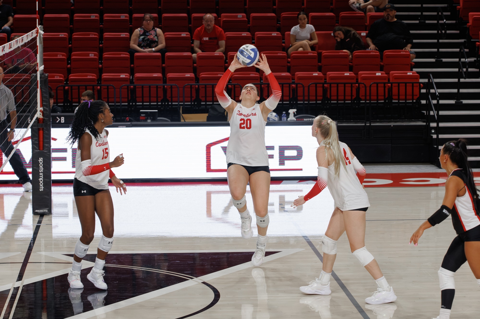 Olivia Amos sets the ball vs. Wingate -- 9-11-2026