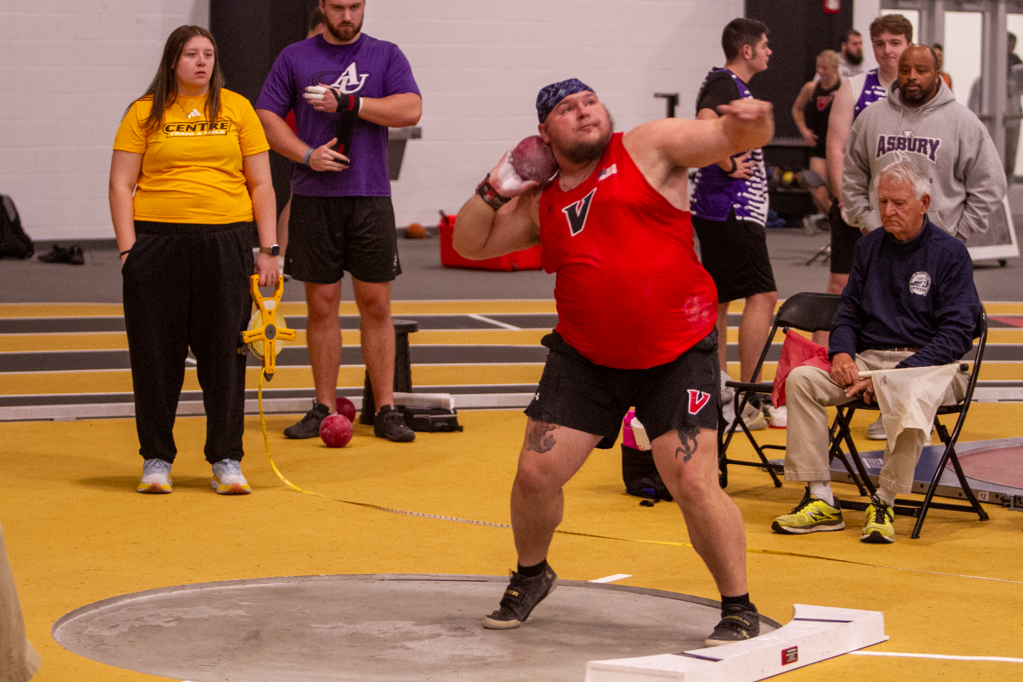 Huntr Blevins shot put at Centre 2025-26