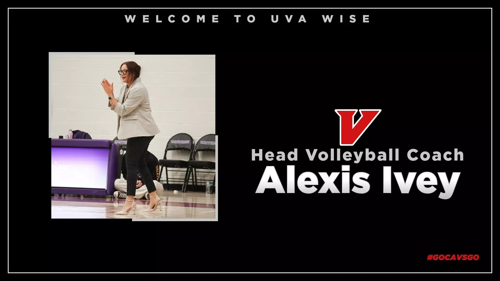 Alexis Ivey Hiring Graphic with shot of her coaching at Converse