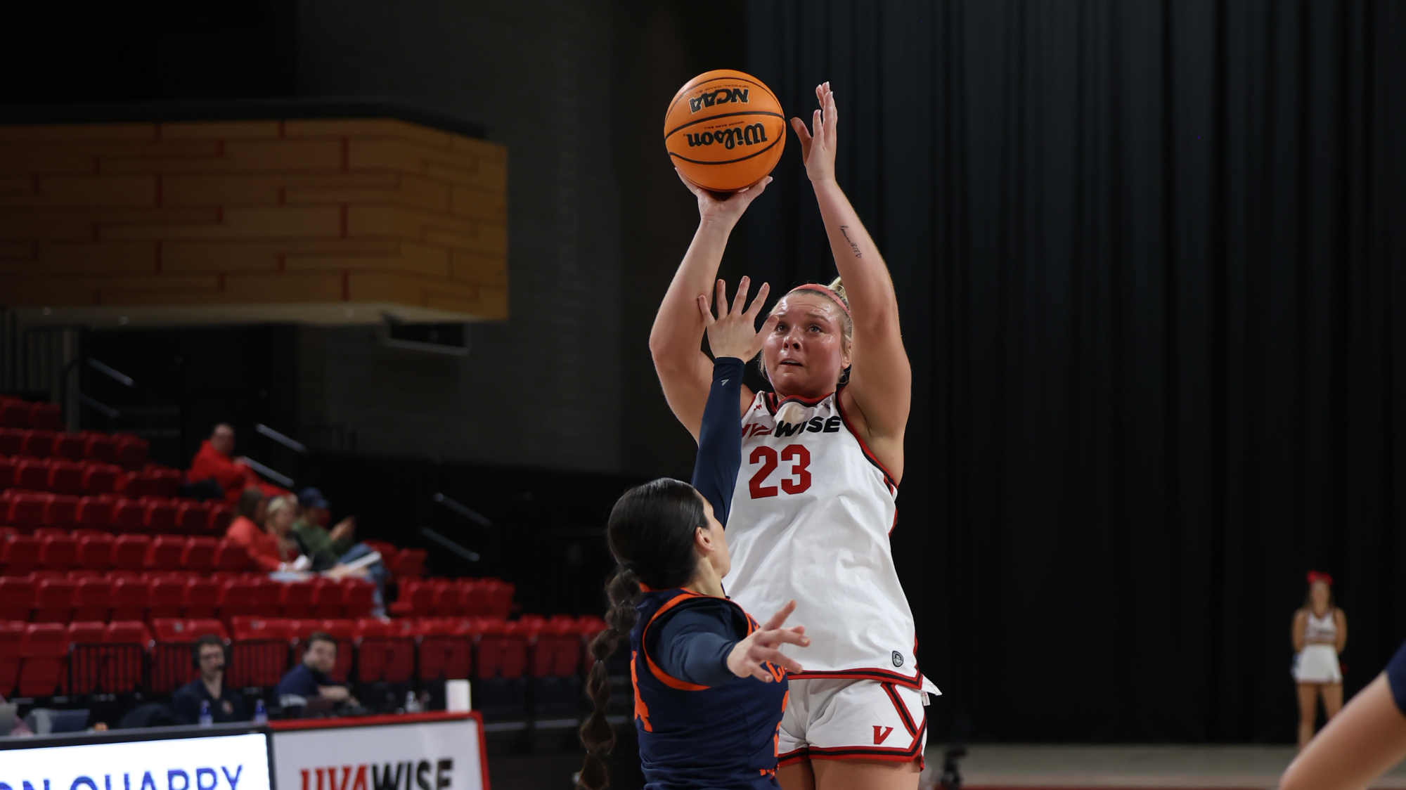 Emilea Preece shoots over the C-N defender -- 2025-26