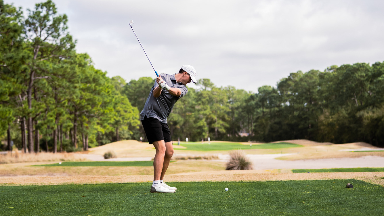 Unnamed golfer swings as he tees off at Pawleys Island