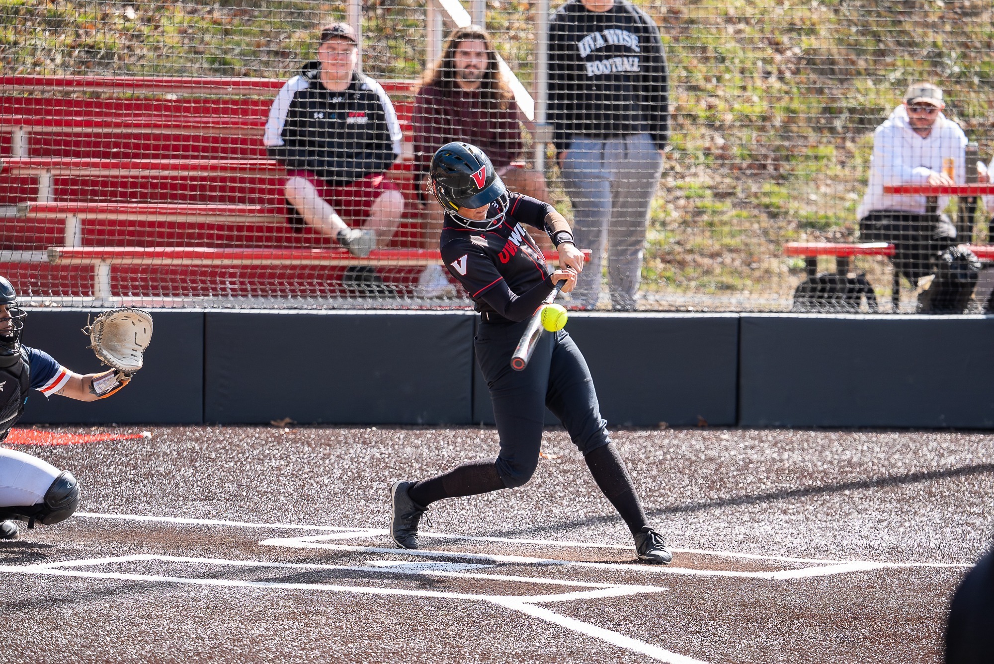 Softball player hits the ball vs Virginia State - 2026
